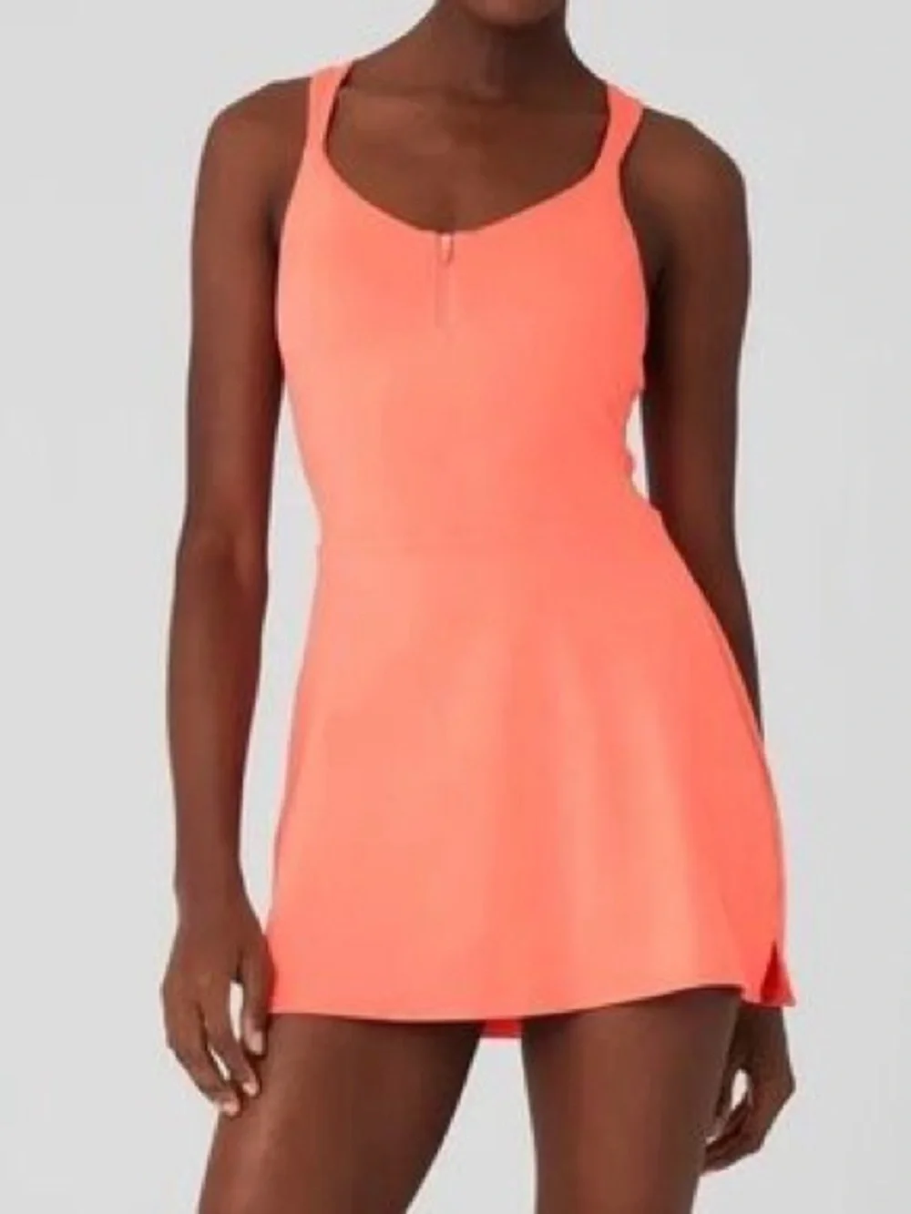NWT Alo yoga SMALL Alosoft Showcase tennis mini dress in Candy orange